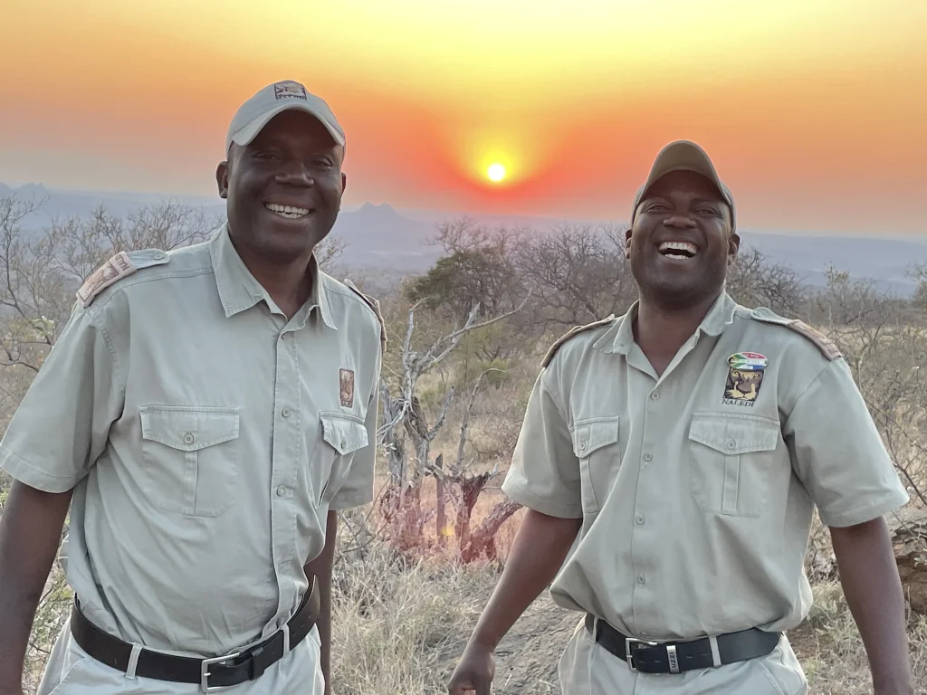 Naledi Game Rangers enjoying the sunset and laughing